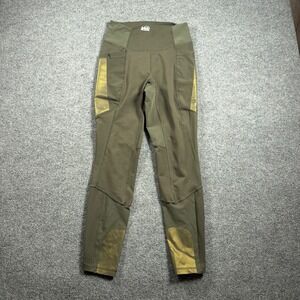 REI Co-op Leggings Women Small Olive Green Metallic Gold Accent Pockets